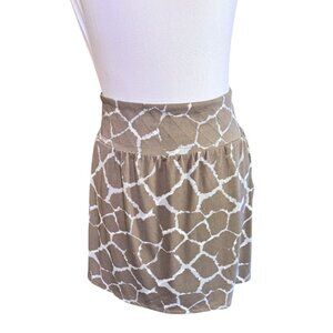 Banana Republic Womens Geometric Print Beige & White Skirt With Side Pockets